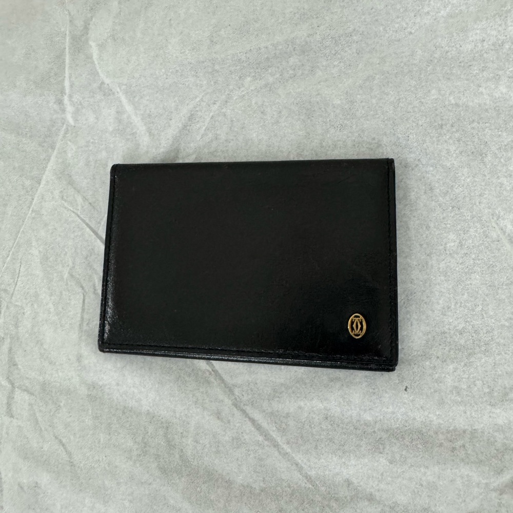Cartier Pasha de Cartier Card Holder Card Case Black Leather Wallet AUTHENTIC - Picture 4 of 10